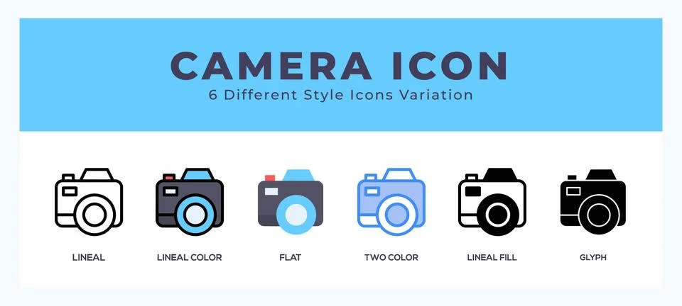 Camera set of vector icon. For web. and mobile app Stock Illustration