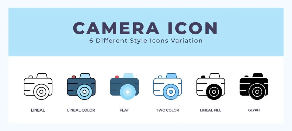 Camera set of vector icon. For web. and mobile app Stock Illustration