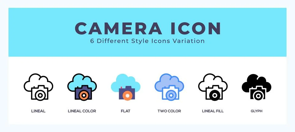 Camera set of vector icon. For web. and mobile app Stockillustratie