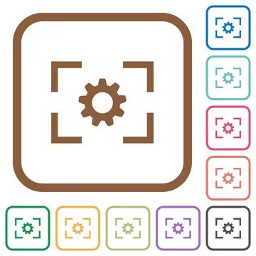 Camera setting simple icons 스톡 일러스트