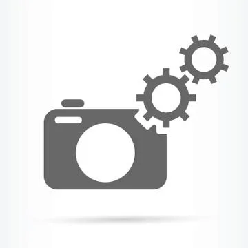Camera settings gears icon Stock Illustration