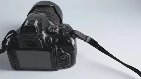 Camera setup process for photography in studio environment Video stock 338120829