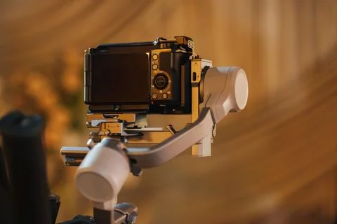 Camera setup for smooth filming during indoor event Stock Photos