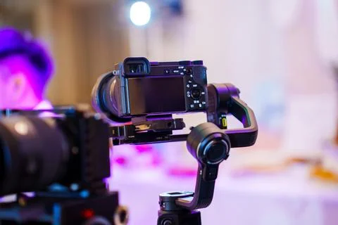 Camera setup for video shoot in studio Fotos de archivo