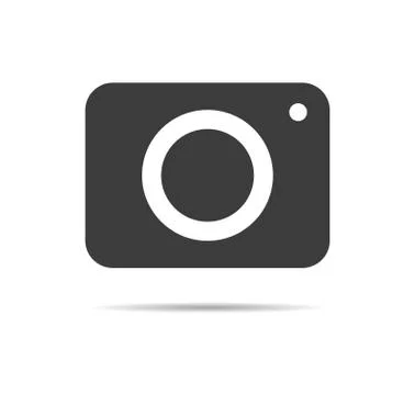 Camera shadow icon. Flat style. Isolated on white background Stock Illustration