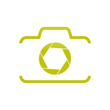 Camera Shape Half with Shutter Symbol Design Stock Illustration