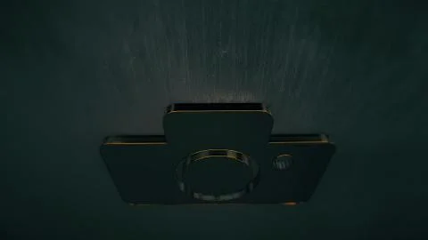 Camera shape  icon metal logo Stock Illustration