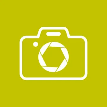 Camera Shape with Shutter Symbol Colored Background Vector Design Stock Illustration