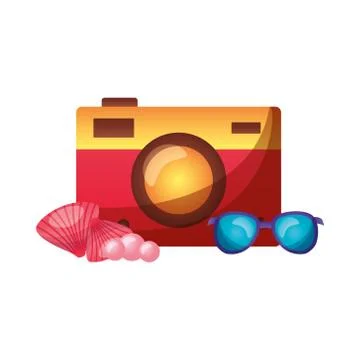 Camera shells and glasses vector design Stock Illustration