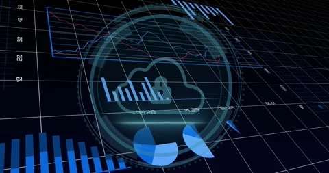 Camera shifting causing security HUD expanding, showing cloud lock, moving Stock Footage 328656729