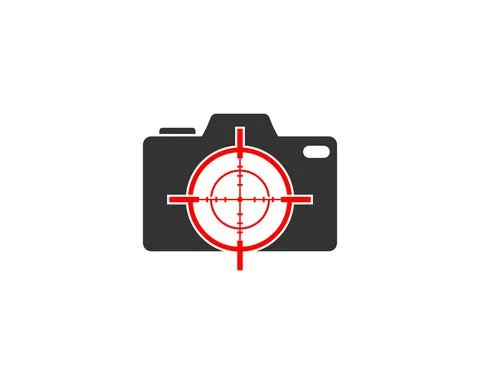 Camera with shooting target in the middle 스톡 일러스트