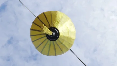 The camera shoots Chinese lanterns Stock Footage 128277235