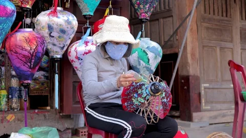 The camera shoots Chinese lanterns Video stock 128277523