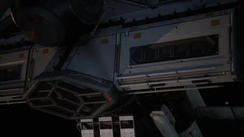 The camera shows the orbital station in space Stock Footage 260596504