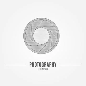 Camera shutter aperture - branding identity element, isolated on Stock Illustration