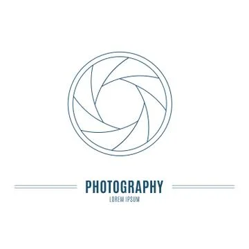 Camera shutter aperture - branding identity element, isolated on Stock Illustration