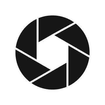 Camera Shutter Aperture Flat Icon Isolated Vector Stock Illustration