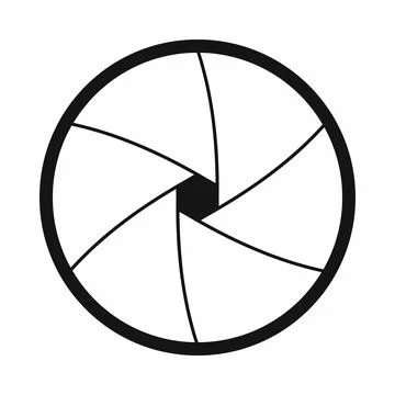 Camera shutter aperture icon, simple style Stock Illustration