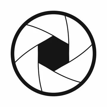 Camera shutter aperture icon, simple style Stock Illustration