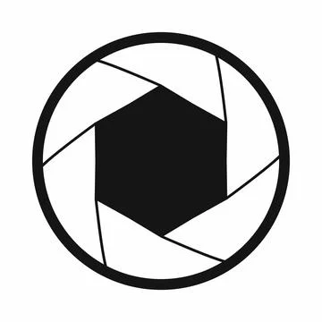 Camera shutter aperture icon, simple style Stock Illustration