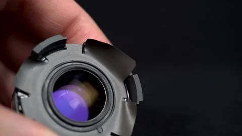 Camera shutter blade mechanism opening and closing macro close-up Stock Footage 151210253