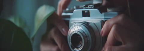 Camera shutter button being pressed close up Stock Footage 202267332