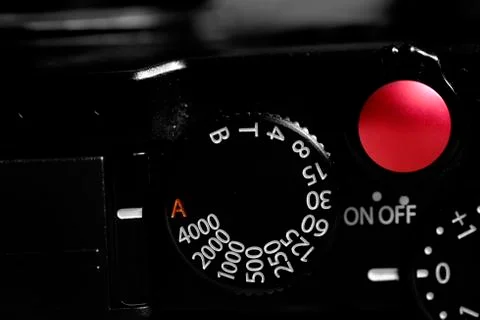 Camera with Shutter Dial Speed Settings Photography Stock Photos