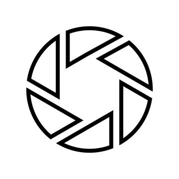 Camera Shutter Diaphragm Petals Aperture Outline Icon Stock Illustration