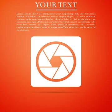 Camera shutter icon isolated on orange background. Flat design. Vector Stock Illustration