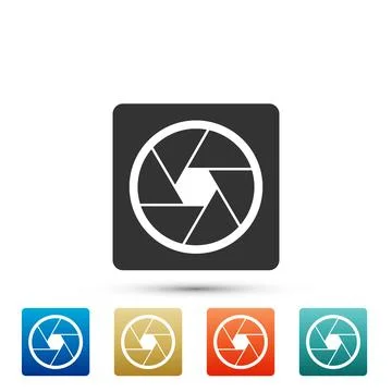 Camera shutter icon isolated on white background. Set elements in colored icons Stock Illustration