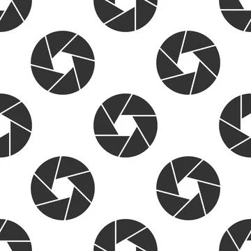 Camera shutter icon seamless pattern on white background. Vector Illustration Stockillustratie