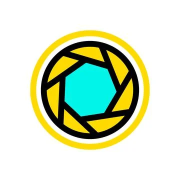 Camera shutter Icon Vector Illustration. Camera shutter Lineal Color Icon Stock Illustration