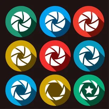 Camera shutter illustration camera shutter vector illustration in flat sty... Stock Photos