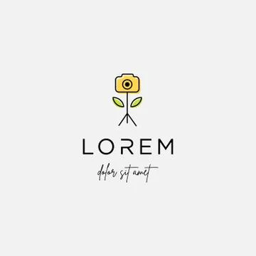 Camera Shutter Leaf Logo Design Vector Icon Stock Illustration