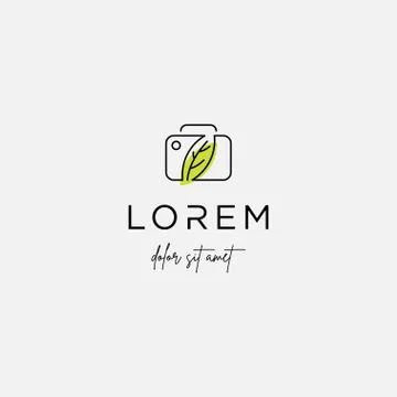 Camera Shutter Leaf Logo Design Vector Icon Stock Illustration