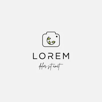 Camera Shutter Leaf Logo Design Vector Icon Stock Illustration