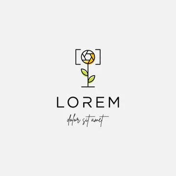 Camera Shutter Leaf Logo Design Vector Icon Stock Illustration