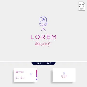 Camera Shutter Leaf Logo Design Vector Icon Stock Illustration