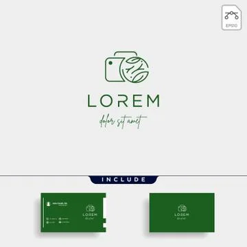 Camera Shutter Leaf Logo Design Vector Icon Stock Illustration