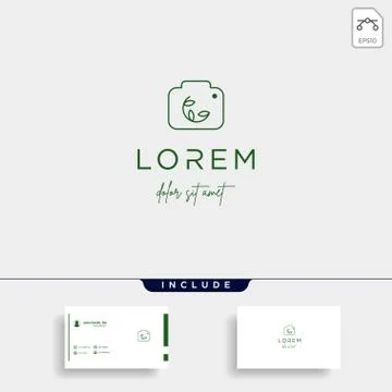 Camera Shutter Leaf Logo Design Vector Icon Stock Illustration