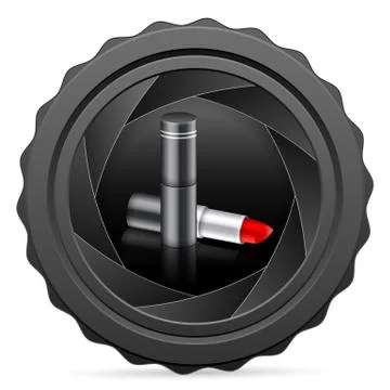 Camera shutter with lipstick Stock Illustration