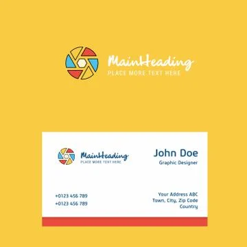 Camera shutter logo Design with business card template. Elegant corporate ide Stock Illustration