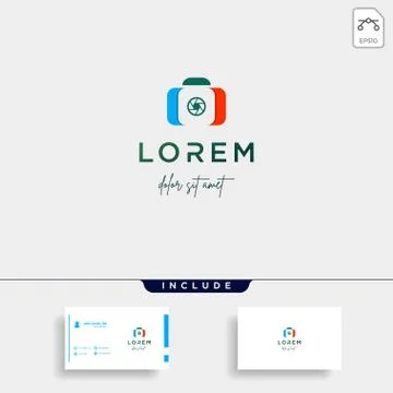 Camera Shutter logo Design Vector Illustration Icon Stock Illustration