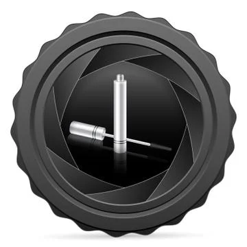 Camera shutter with mascara Stock Illustration