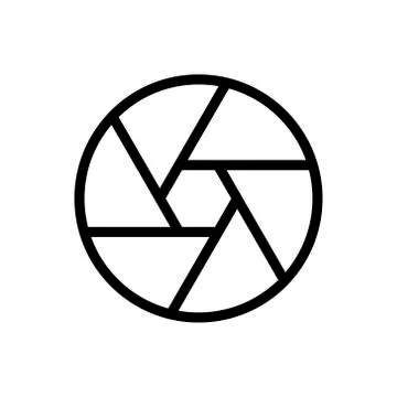 Camera shutter outline icon isolated. Symbol, logo illustration for mobile Stock Illustration