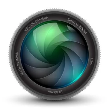 Camera shutter photo focus isolated design lens flare. Shutter zoom phtotography Stock Illustration