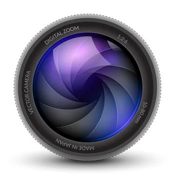 Camera shutter photo focus isolated design lens flare. Shutter zoom phtotography Stock Illustration