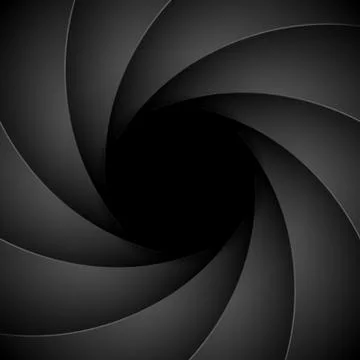 Camera shutter photography background aperture. Focus vector black lens zoom Stock Illustration