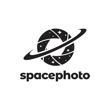 Camera shutter with ring space logo design, vector graphic symbol icon illu.. Stock Illustration