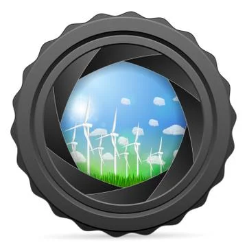 Camera shutter with wind generators Stock Illustration